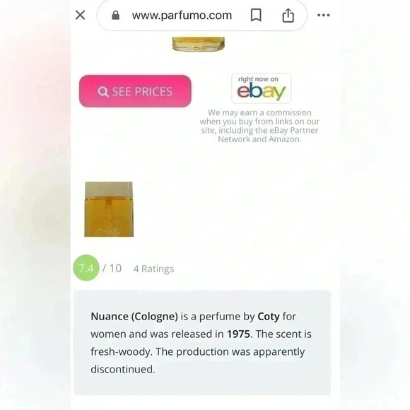 🏵️Vintage (1975) NUANCE COTY COLOGNE 🏵️ Full Bottle 😱 - Picture 5 of 9